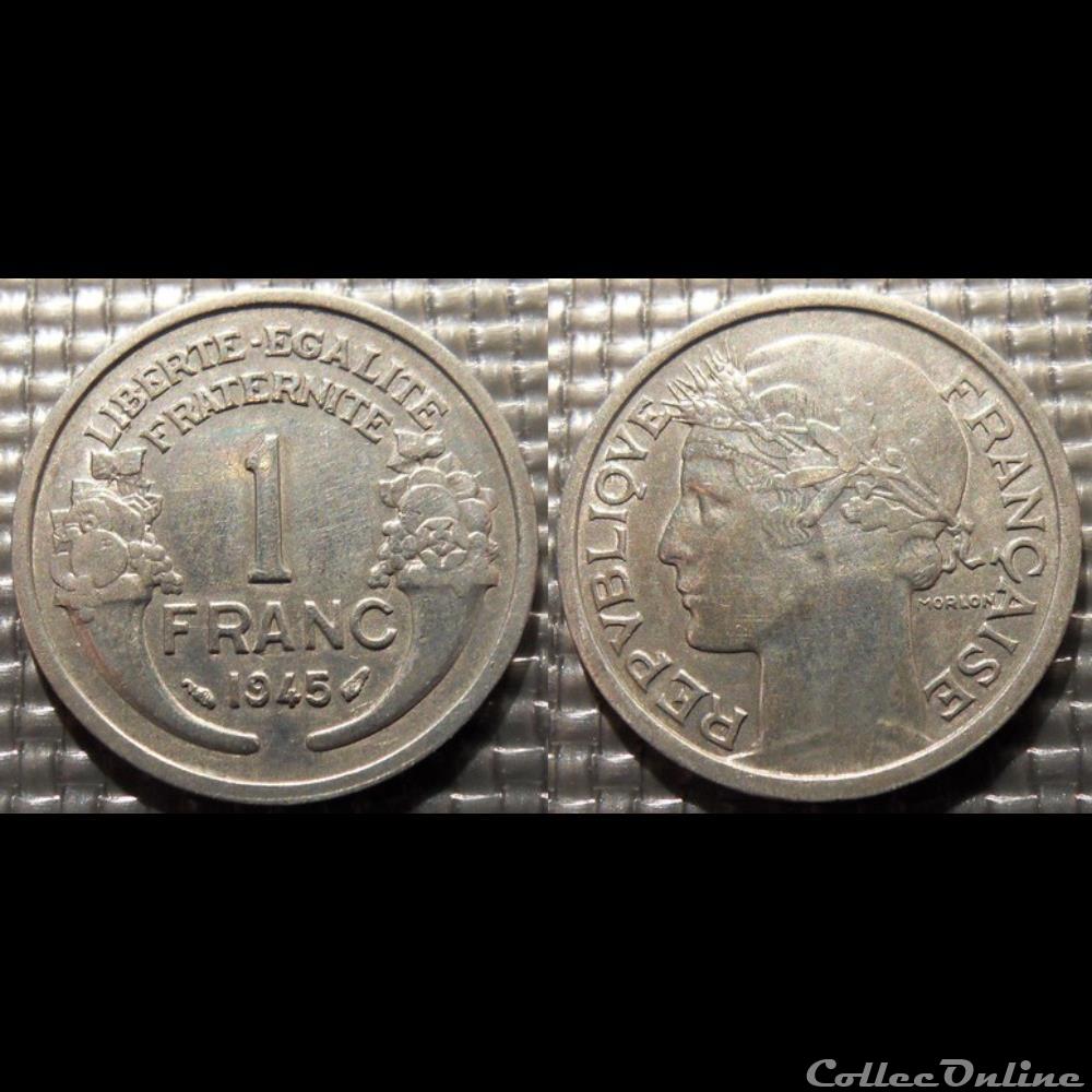 monnaie france moderne hf 1 franc morlon 1945 23mm 1 3g