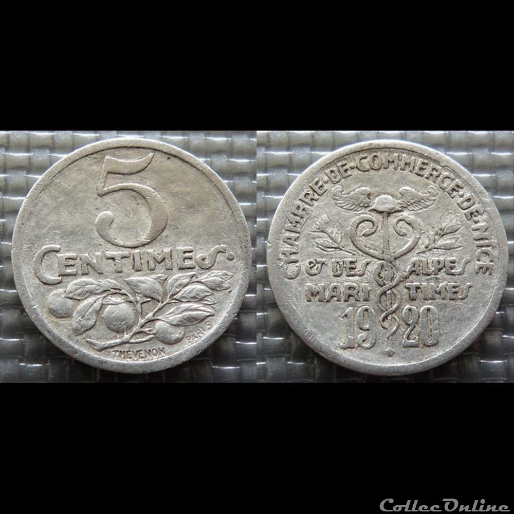 p- MN Nice et des Alpes Maritimes 5 C. 1920 Al Elie:10.1 monnaies paranumismatique jetons poids p mn nice et des alpes maritimes 5 c 1920 al elie 10 1