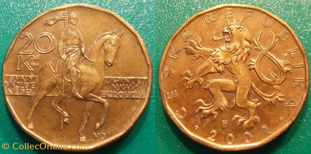 20 Korun 2002 monnaie monde republique tcheque 20 korun 2002