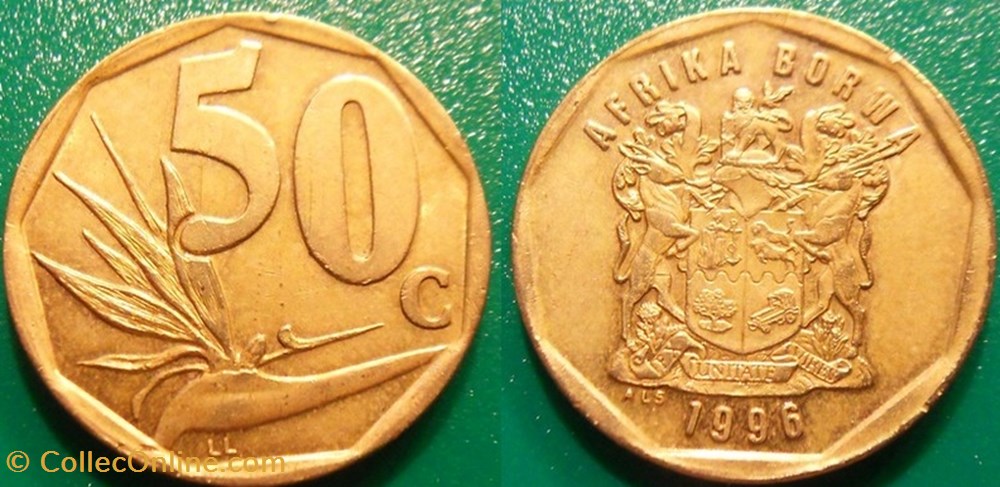50 Cents 1996 monnaie monde afrique du sud 50 cents 1996