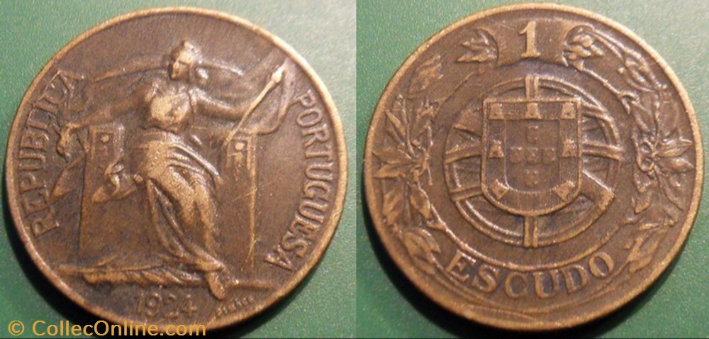 Portugal 1 Escudo 1924 monnaie monde portugal 1 escudo 1924
