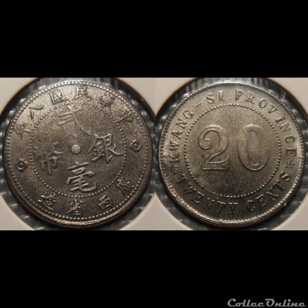 Chine Kwangsi 20 Cents Faux ? monnaie monde moderne chine kwangsi 20 cents faux