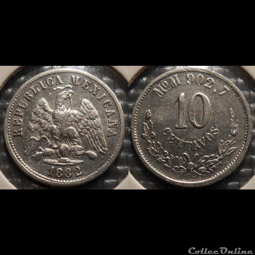 monnaie france moderne mexique 10 centavos 1882