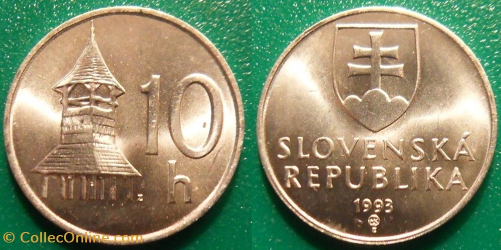 10 Halierov 1993 monnaie monde slovaquie 10 halierov 1993