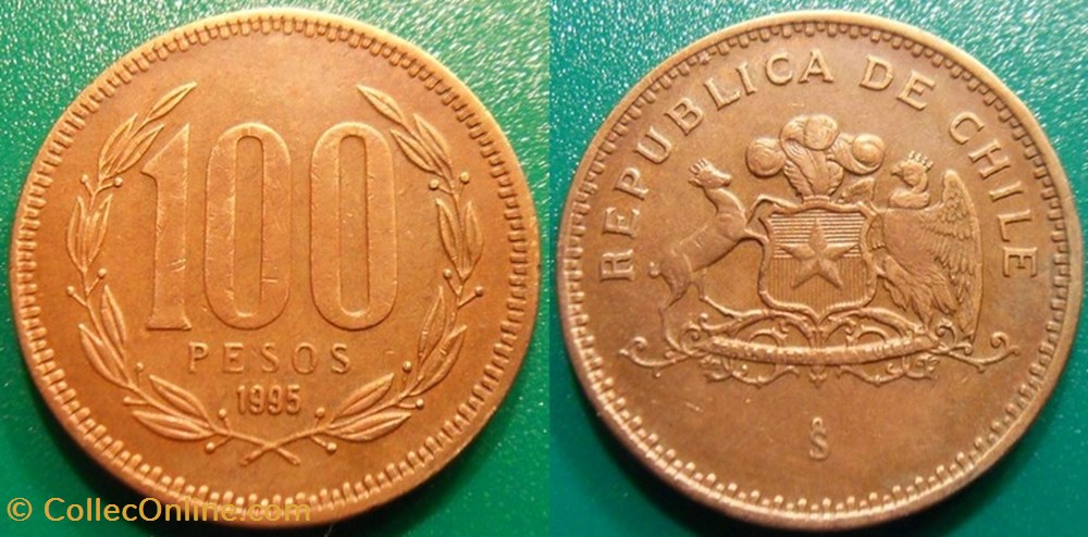 100 Pesos 1995 monnaie monde chili 100 pesos 1995