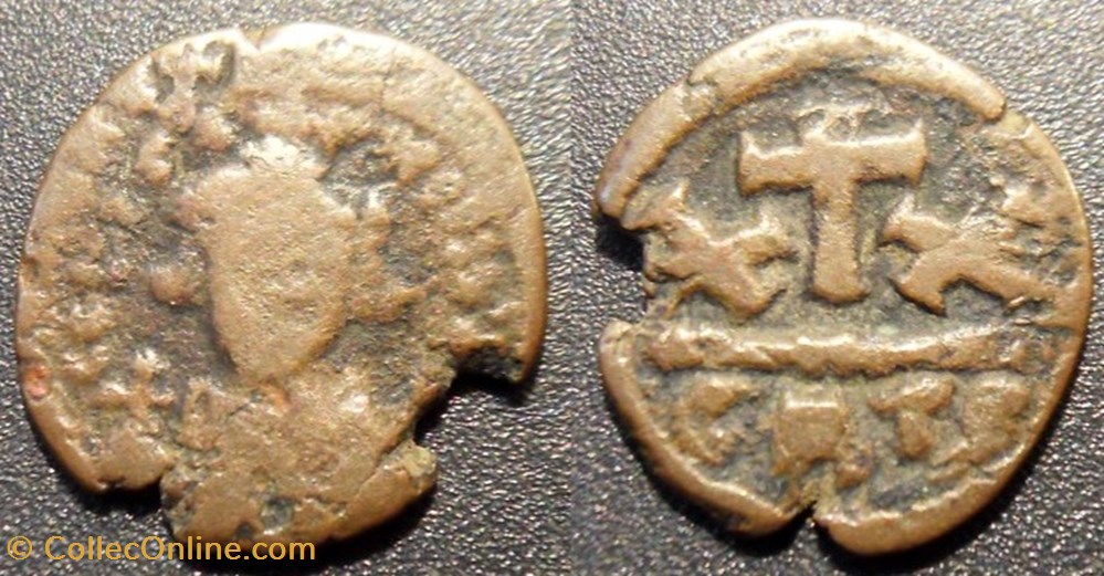Constans II Demi-Follis Carthage monnaies byzantines constans ii demi follis carthage