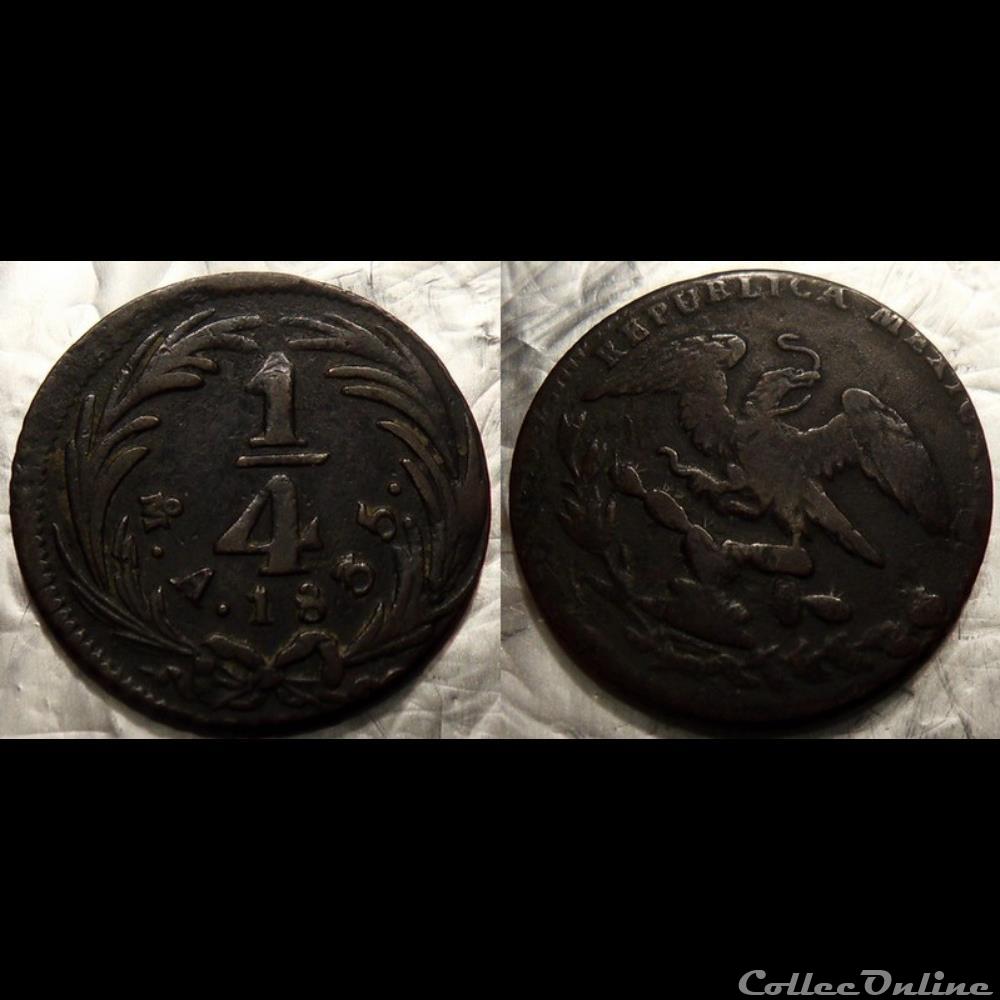 Mexique 1/4 Réal 1835 monnaie monde mexique 1 4 real 1835