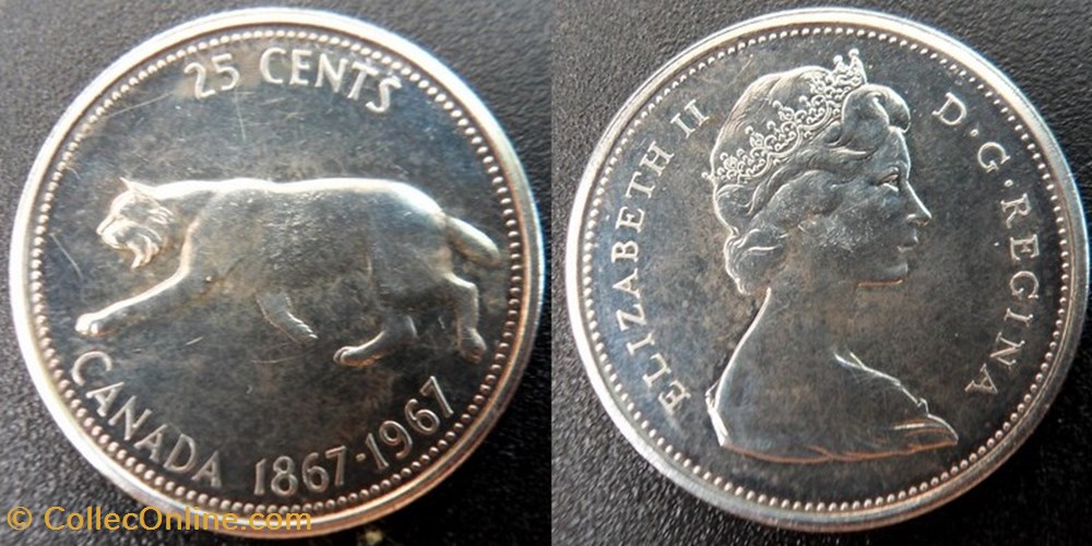 Canada 25 Cents 1967 Centenaire de la Confédération monnaies monde canada 25 cents 1967 centenaire de la confederation