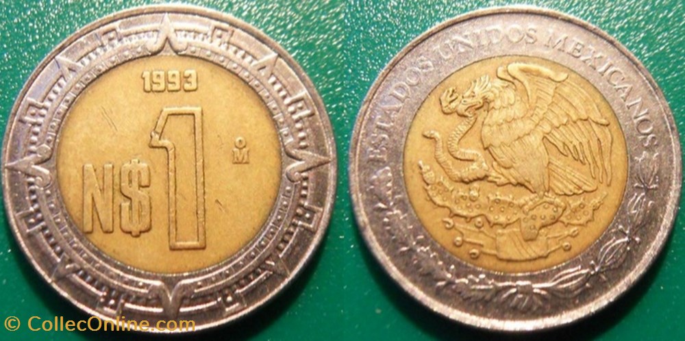 monnaie monde mexique 1 n peso 1993