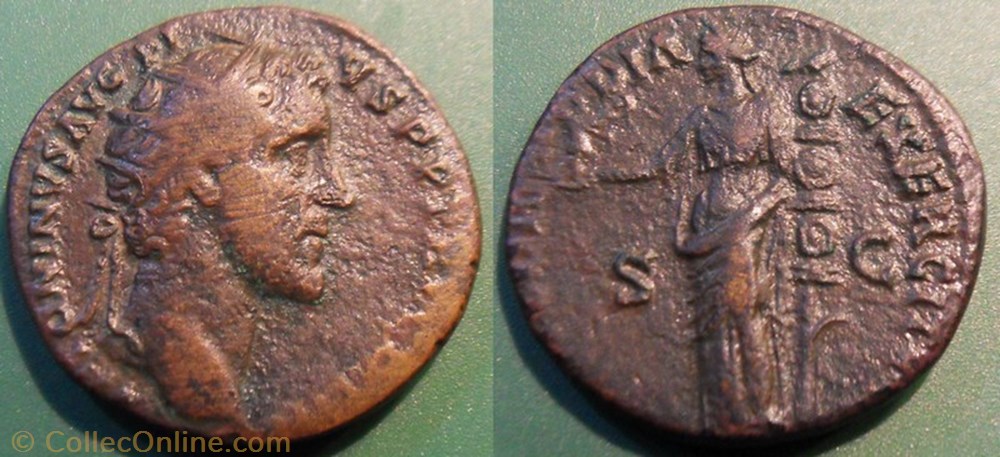 D- Les Antonins Antonin le Pieux Dupondius monnaie antique av jc ap romaine d les antonins antonin le pieux dupondius