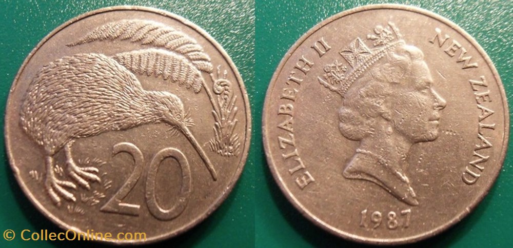 20 Cents 1987 monnaie monde nouvelle zelande 20 cents 1987