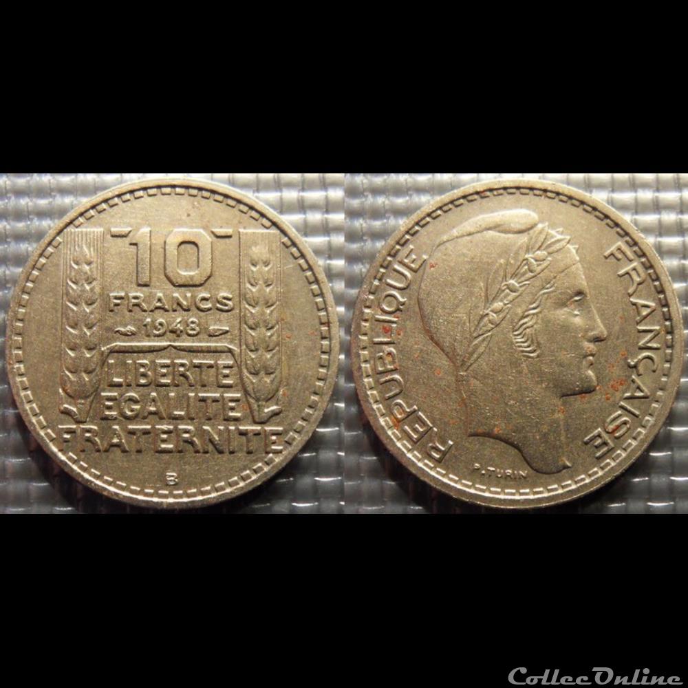 monnaie france moderne ld 10 francs turin petite tete 1948 b 26mm 7g