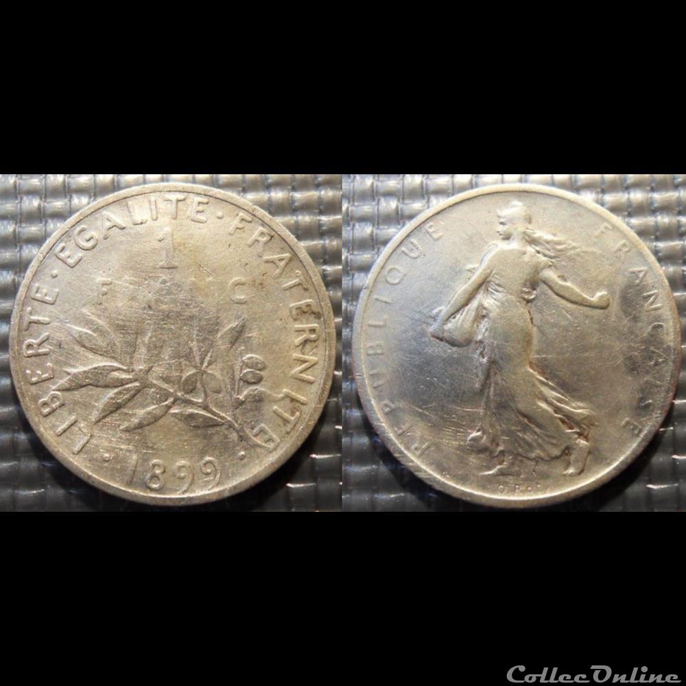 Ha 1 franc Semeuse 1899 23mm 5g monnaie france moderne ha 1 franc semeuse 1899 23mm 5g