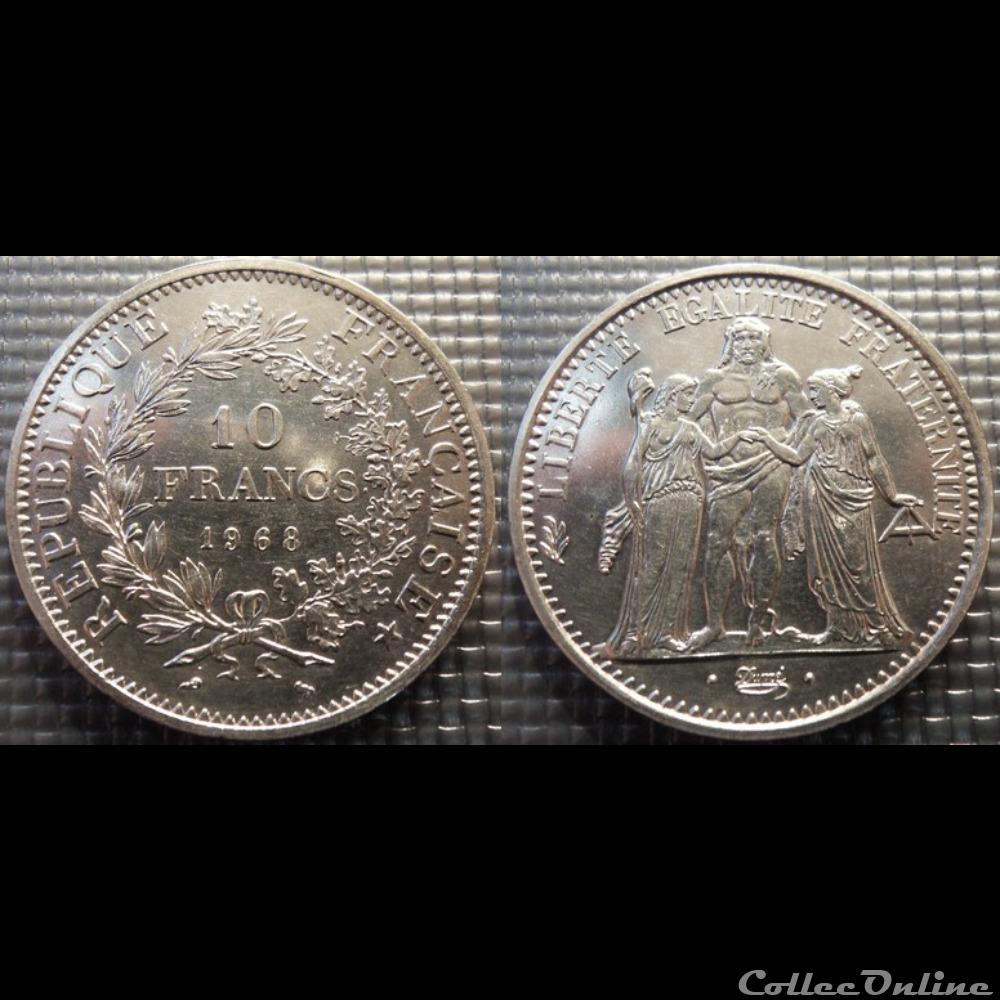 monnaie france moderne lf 10 francs hercule 1968 37mm 25g