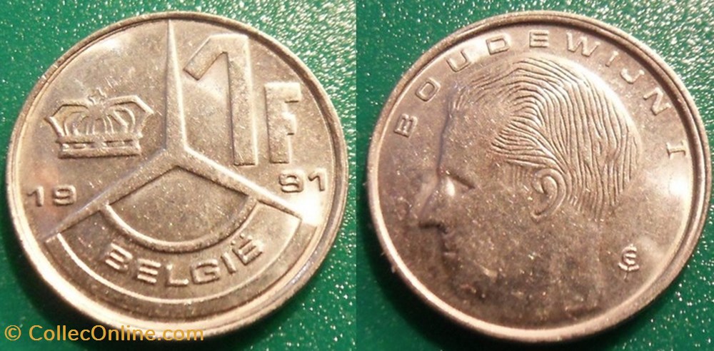 monnaie monde belgique 1 franc 1991 belgie