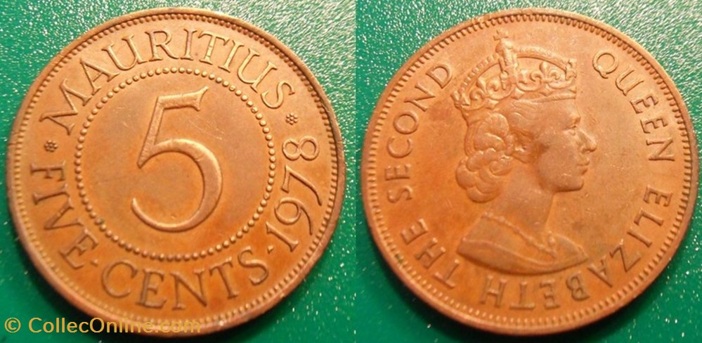 5 Cents 1978 monnaie monde maurice 5 cents 1978