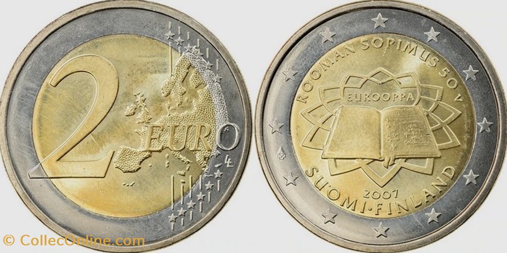 monnaies monde finlande 2 euros 2007 traite de rome