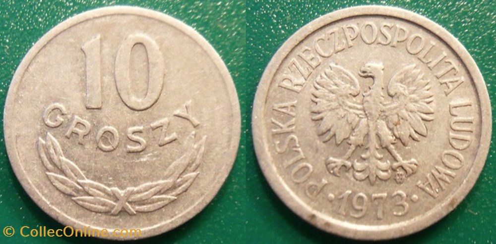 10 Groszy 1973 monnaie monde pologne 10 groszy 1973