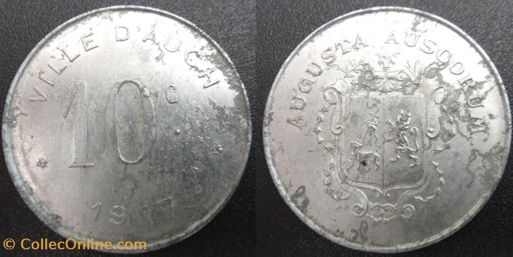 p- MN Auch 10 C. 1917 Al Elie:10.3 monnaies paranumismatique jetons poids p mn auch 10 c 1917 al elie 10 3