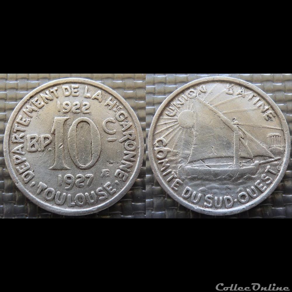 p- MN Toulouse 10 C. 1922-1927 Al Elie:15.2 monnaies paranumismatique jetons poids p mn toulouse 10 c 1922 1927 al elie 15 2