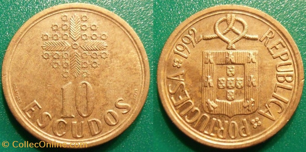 10 Escudos 1992 monnaie monde portugal 10 escudos 1992