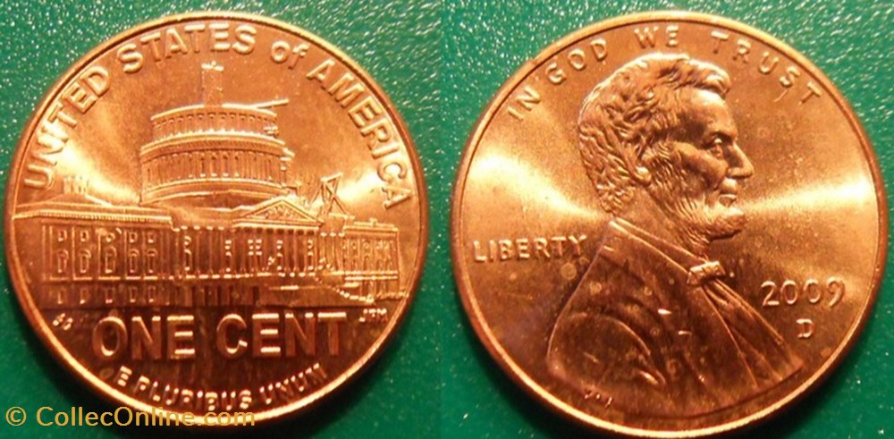 monnaie monde etat uni 1 cent 2009 d
