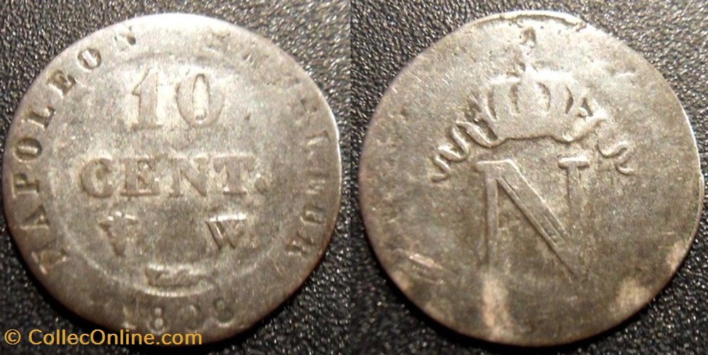 D-Napoléon I 10 Centimes Premier Empire Lille 1808 monnaies monde france d napoleon i 10 centimes premier empire lille 1808