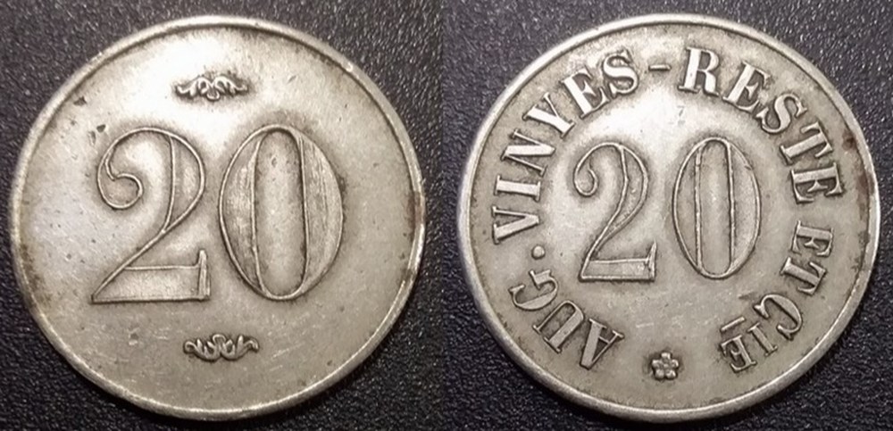 b- Jeton Cerbère Aug. Vinyes-Reste et Cie 20 monnaies paranumismatique jetons poids b jeton cerbere aug vinyes reste et cie 20