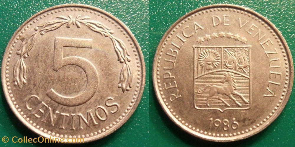 5 Centimos 1986 monnaie monde venezuela 5 centimos 1986