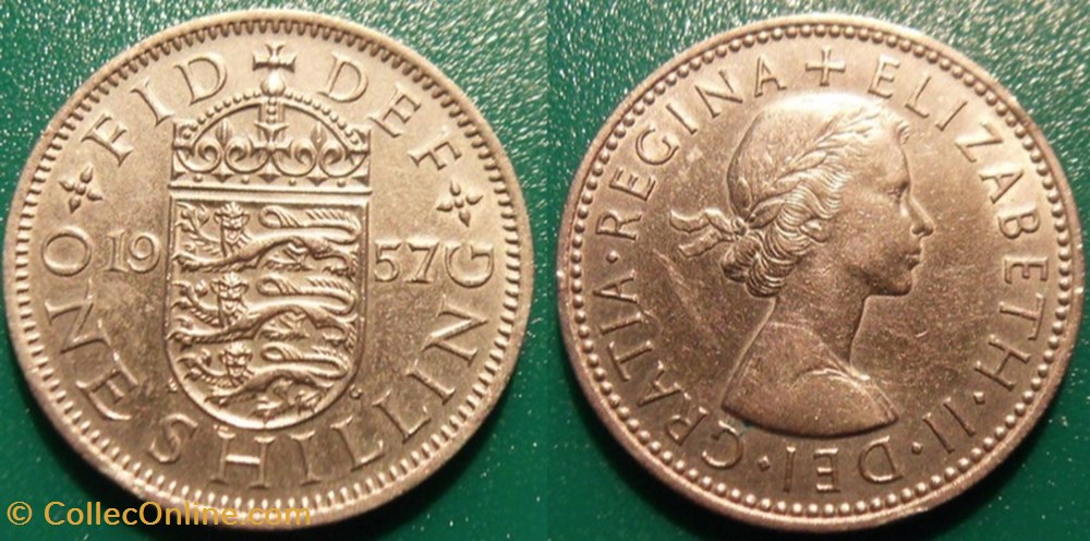 1 Shilling 1957 Blason de l'Angleterre monnaie monde royaume uni 1 shilling 1957 blason de angleterre