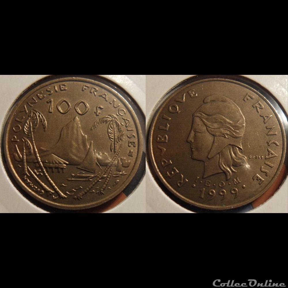 Polynésie Française 100 Francs I•E•O•M• abeille 1999 monnaie france colony polynesie francaise 100 francs i e o m abeille 1999