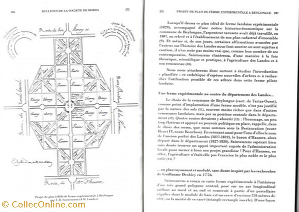 Document - Projet de plan de ferme expérimentale (1829) à Beylongue (Landes divers document projet de plan de ferme experimentale 1829 a beylongue landes