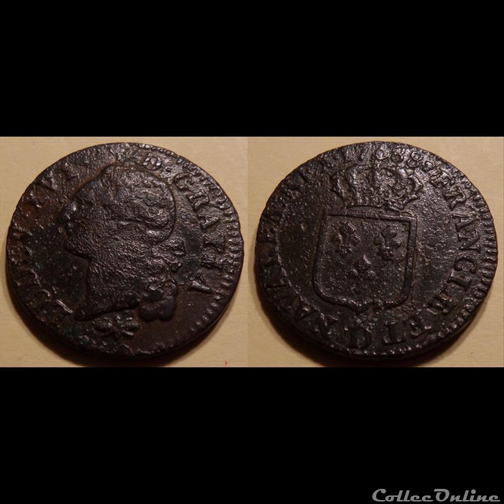 J4 Louis XVI Sol 1788 D monnaie france a royale j4 louis xvi sol 1788 d