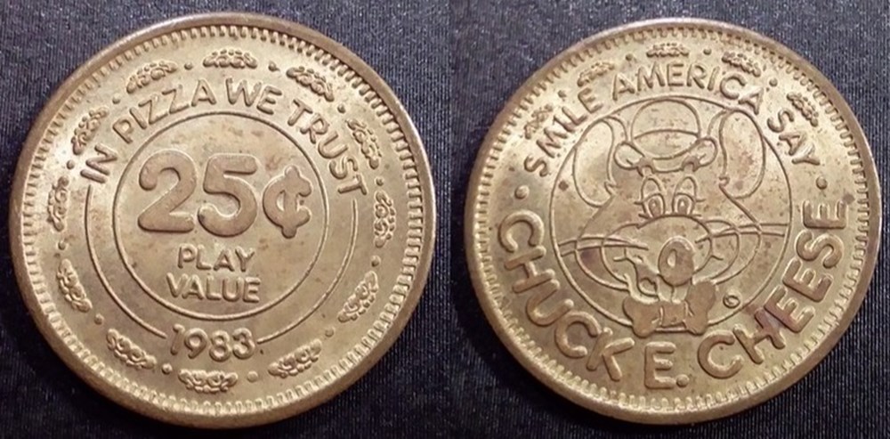 monnaies paranumismatique jetons poids e j etr usa 25 cents chuck e cheese