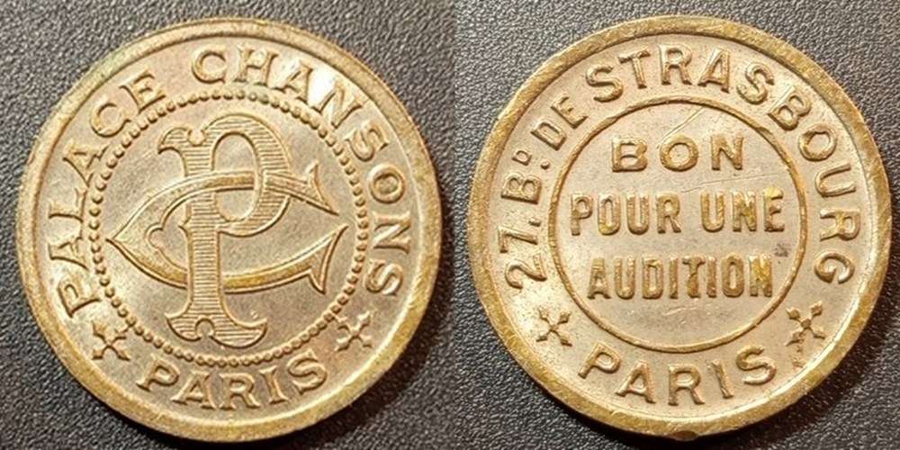monnaies paranumismatique jetons poids b jeton paris palace chansons pc variante