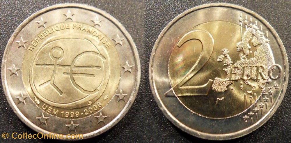 monnaies monde france 2 euros 2009 union economique et monetaire