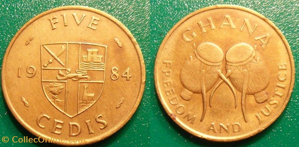 5 Pesewas 1984 monnaie monde ghana 5 pesewas 1984
