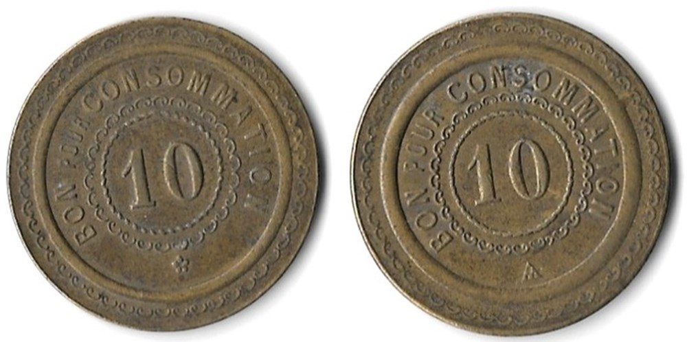 f- Jeton à consommer 10 c A Consommer monnaies paranumismatique jetons poids f jeton a consommer 10 c a consommer