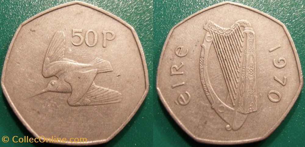 50 Pence 1970 monnaie monde irlande 50 pence 1970