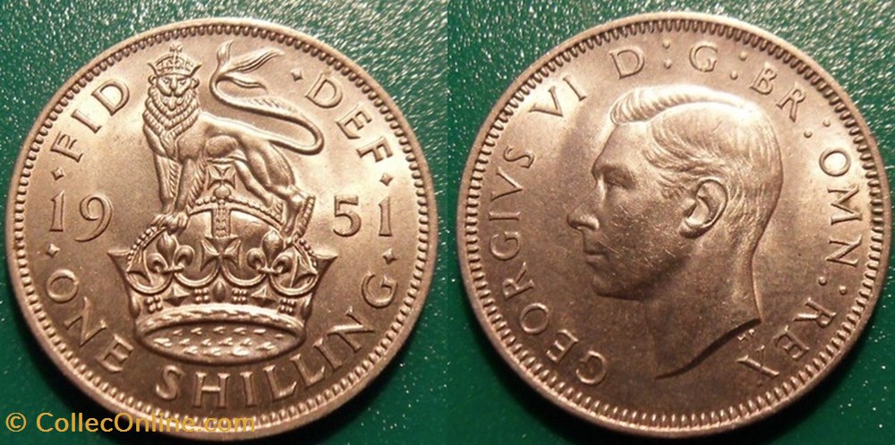 1 Shilling 1951 Cimier de l'Angleterre monnaie monde royaume uni 1 shilling 1951 cimier de angleterre