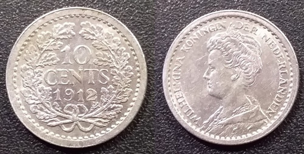 Pays Bas 10 Cents 1912 monnaies pays bas 10 cents 1912
