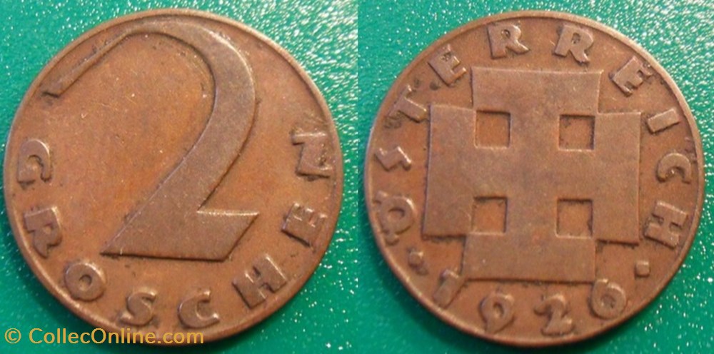 monnaie monde autriche 2 groschen 1926