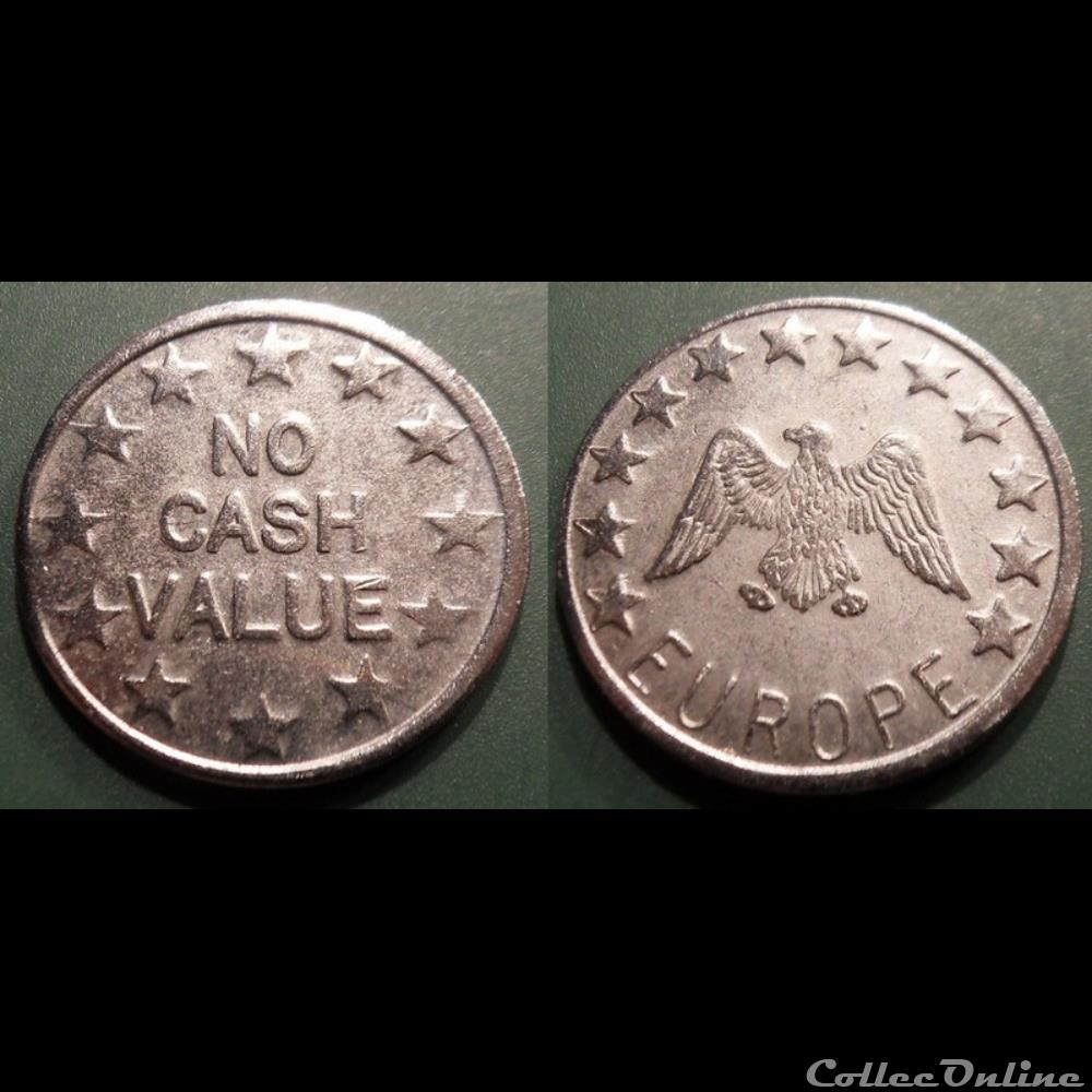 b- Jeton Europe No Cash Value monnaie mereaux b jeton europe no cash value