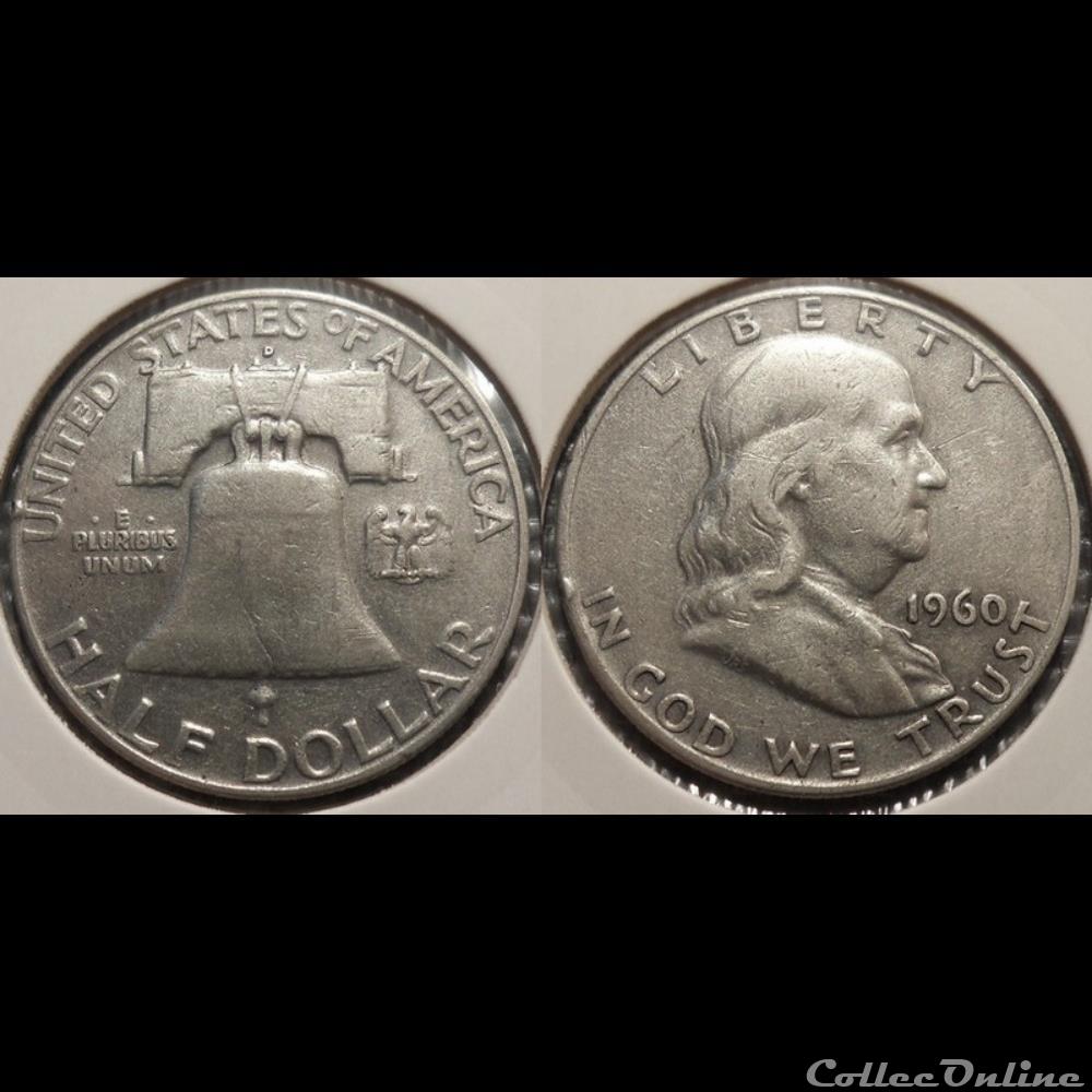 monnaie france moderne usa 1 2 dollar 1960