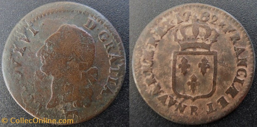 J54 Louis XVI Sol à l'écu 1782 Orléans monnaies europe medievale france royales j54 louis xvi sol a ecu 1782 orleans