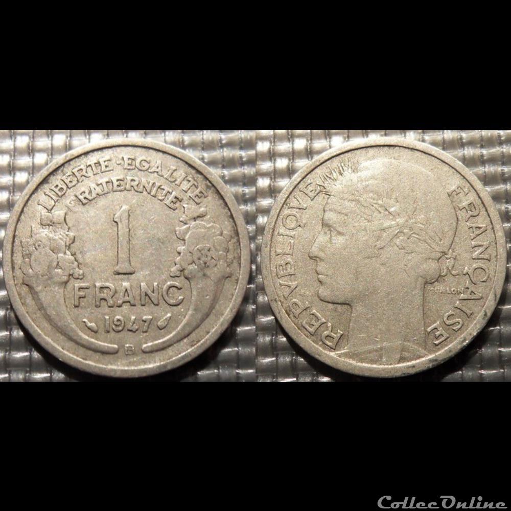 Hf 1 franc Morlon 1947 B 23mm 1.3g monnaie france moderne hf 1 franc morlon 1947 b 23mm 1 3g