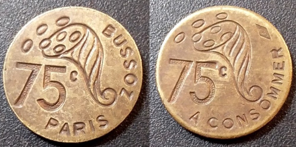 monnaies paranumismatique jetons poids fb bussoz jeton a consommer 75 c paris