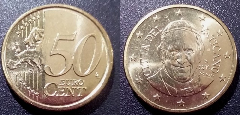 50 cent cent 2016 François monnaies monde vatican 50 cent cent 2016 francois