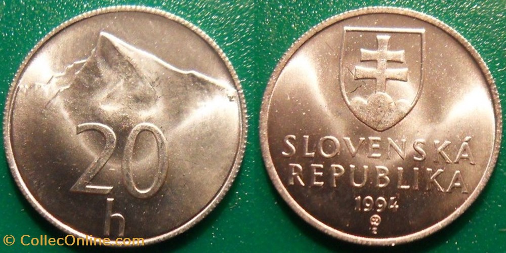 20 Halierov 1994 monnaie monde slovaquie 20 halierov 1994