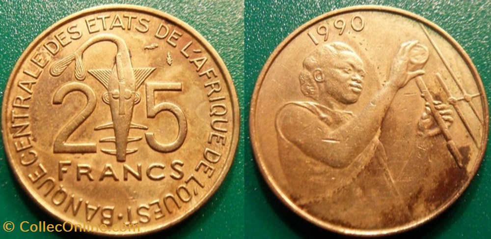 25 Francs 1990 monnaie 25 francs 1990